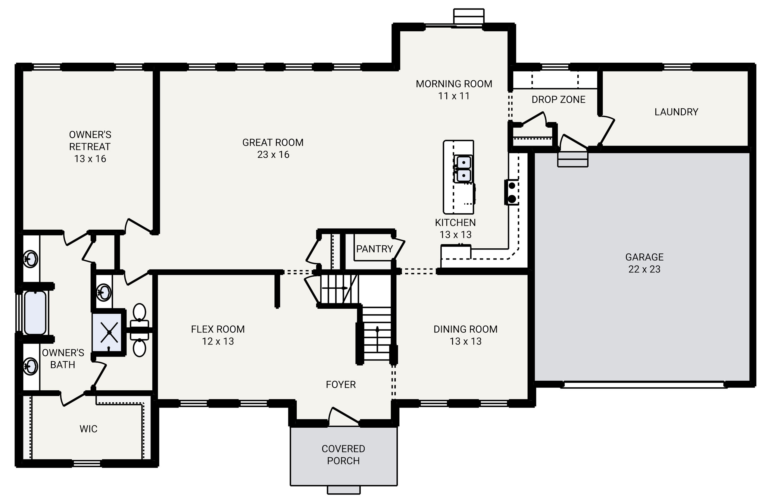 Chapel Hill II 4 Bedroom, 2.5 Bath House Plan 2900 Sq Ft House Plans