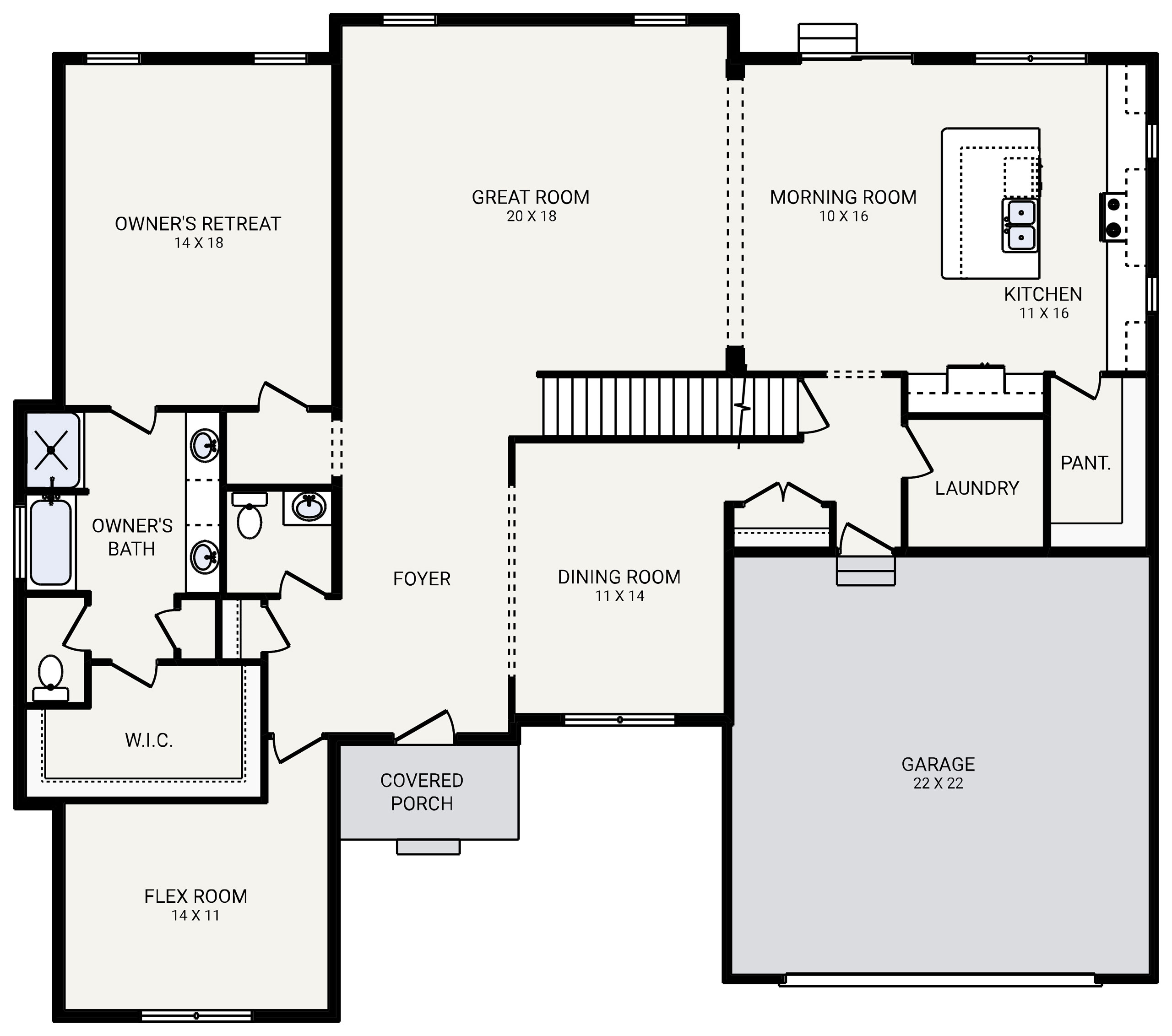 Fieldcrest 4 Bedroom, 2.5 Bath House Plan 3200 Sq Ft House Plans