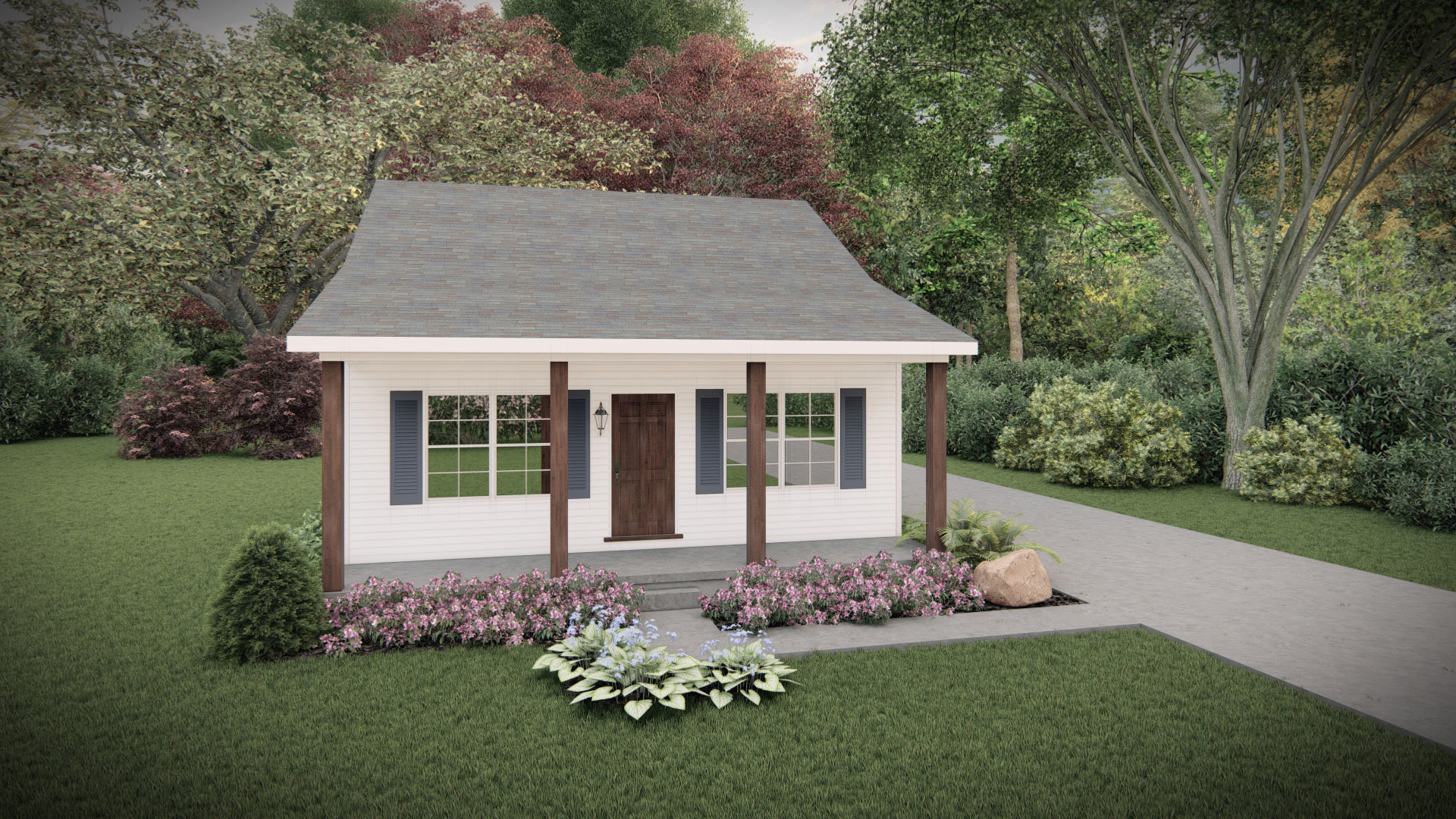 Cottagewood | 2 Bedroom, 1.0 Bath House Plan - 800 Sq Ft House Plans