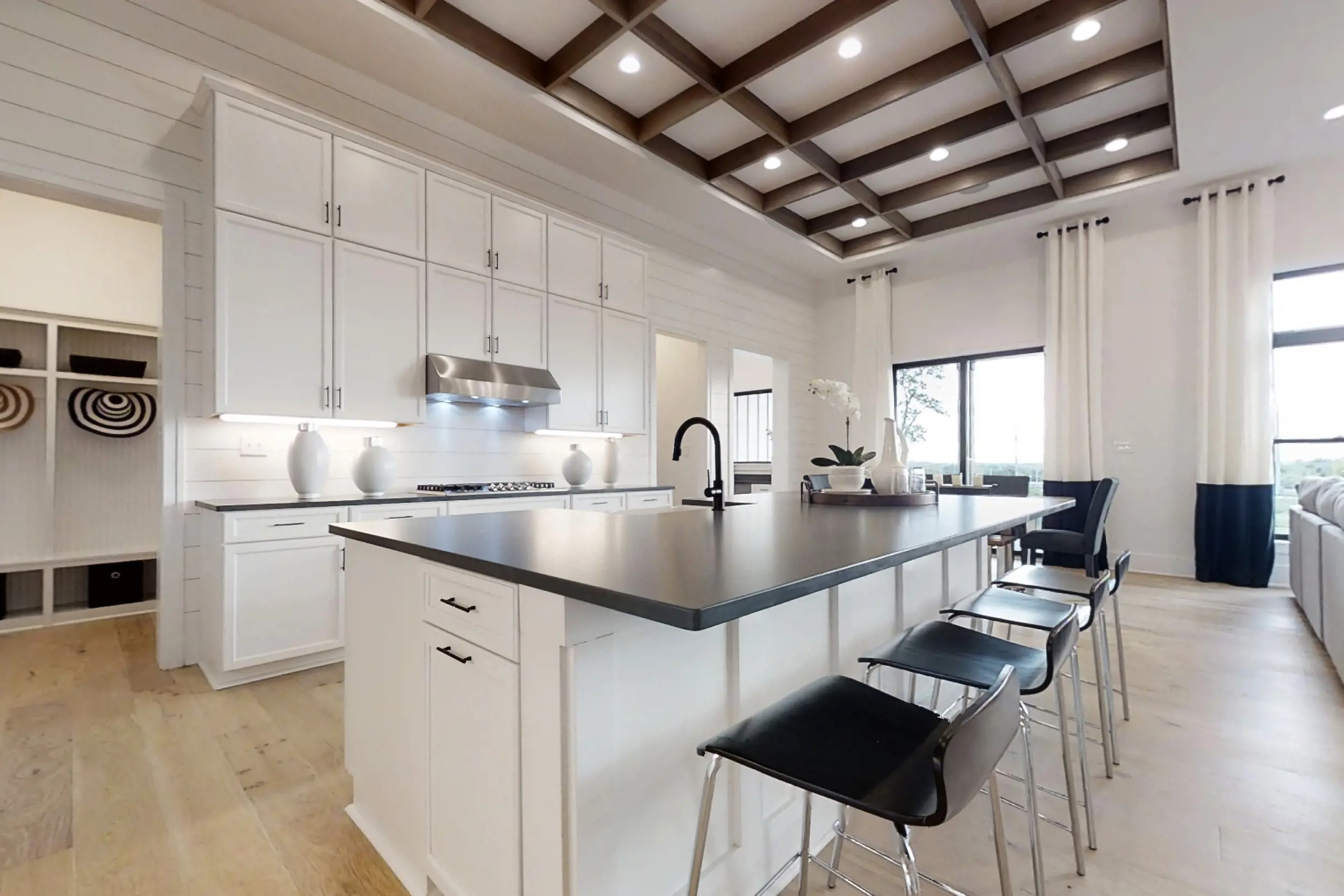 Custom Kitchen with High Ceiling