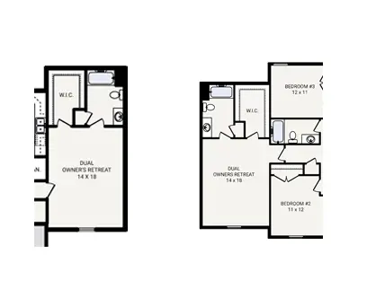 Dual Master Floor Plan